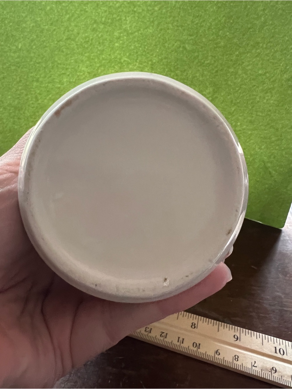 White Ceramic 'Cheese'  Shaker with Green & Red Accent - Picture 3 of 6